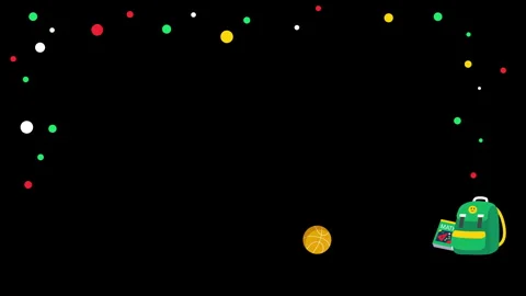 Back to school Animated elements education icons as a ball rolling and Stock Footage 263524502