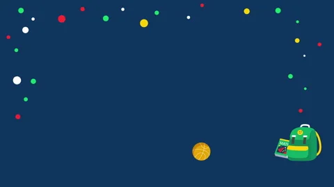 Back to school Animated elements education icons as a ball rolling and Stock Footage 263524512