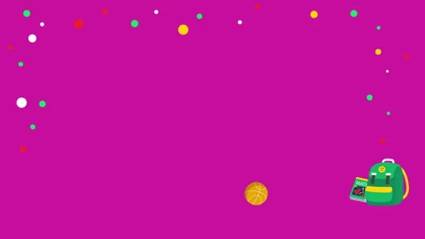 Back to school Animated elements education icons as a ball rolling and Stock Footage 263524528