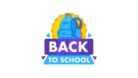 Back to school animated logo with green screen and white background Stock Footage 309521700