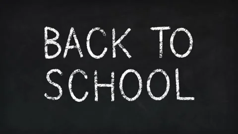 Back to School Animated Write-on Text on Chalkboard Video stock 157125377