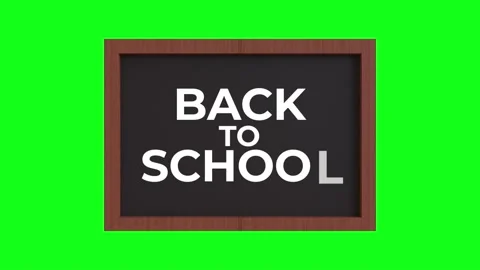 Back to School Animation on a 3D Rendered Blackboard Animation Stock Footage 221265808