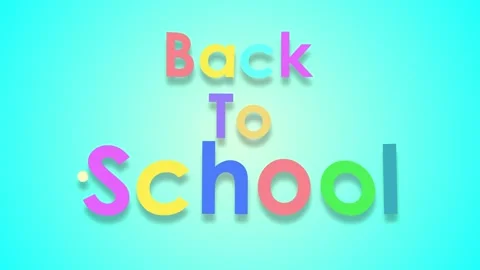 Back to school animation lettering text animation bcak to school celebratio.. Stock Footage 249453639