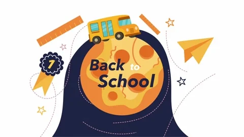 Back To School Animation With Space Theme Design Stock Footage 312130121