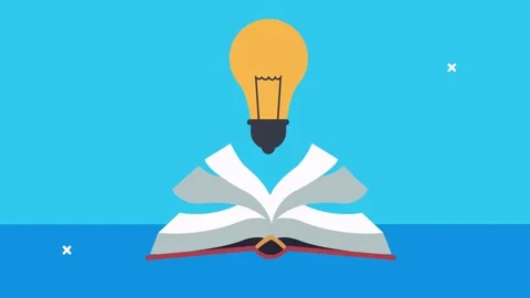 Back to school animation with textbook and elements Stock Footage 137836761