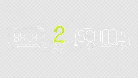 "Back to school" animation, white chalk, transparent background Stock Footage 313540953