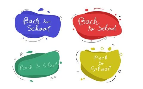 Back to School announcement banners with abstract shapes and design elements 库存插图
