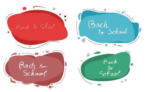 Back to School announcement banners with abstract shapes and design elements 库存插图