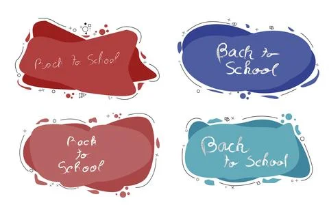 Back to School announcement banners with abstract shapes and design elements 库存插图