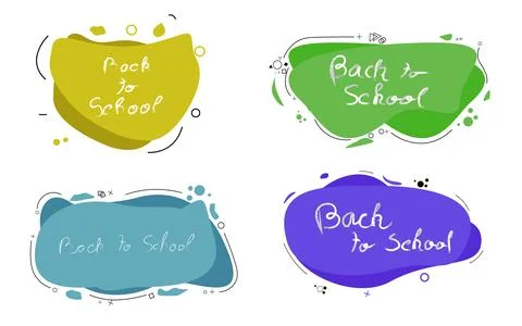 Back to School announcement banners with abstract shapes and design elements Stockillustratie