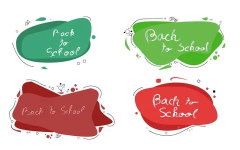 Back to School announcement banners with abstract shapes and design elements 库存插图