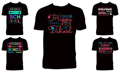 Back To School Apparel Design Bundle Illustrazione stock