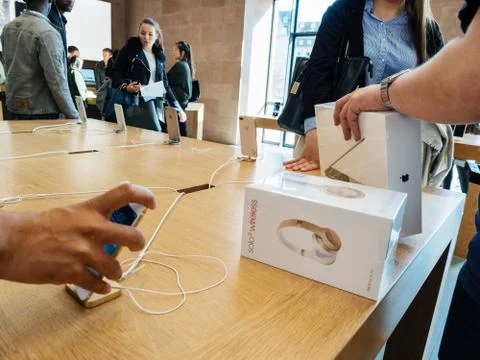 Back to school apple with beats by dr dre audio Stock Photos