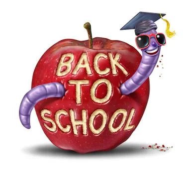 Back to school apple Stock Illustration