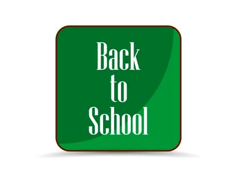 Back to school application icon, school board green. Vector illustration Stock-Illustration