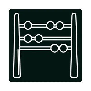 Back to school, arithmetic abacus supply elementary education block and line Stock Illustration