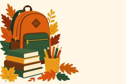 Back to School Autumn Banner Stock Illustration