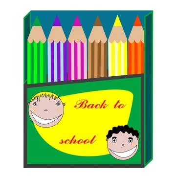 Back to school back to school; vector art illustration; more drawings in m... Stock Photos