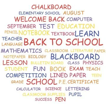 Back to School Back to School. Wor cloud concept. Vector illustration. Cop... Stock Photos