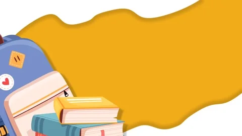 Back to School Background with Backpack and Books for Education Concept. Stock Footage 341565928