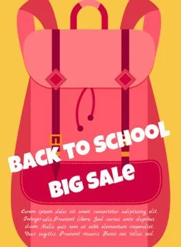 Back to school background with backpack and text Stock Illustration