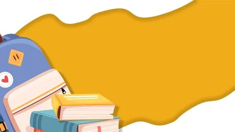 Back to school background with backpack and books vector illustration. Stock Illustration
