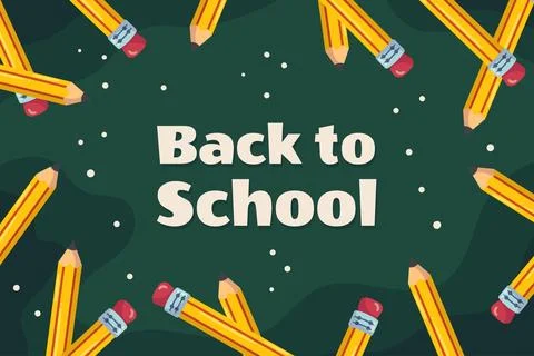 Back to school background with classic yellow pencil with eraser on it. The Stock Illustration