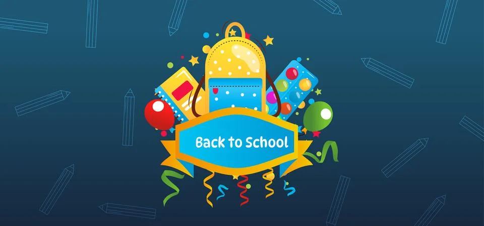 Back to School Background with Copy Space Stock Illustration