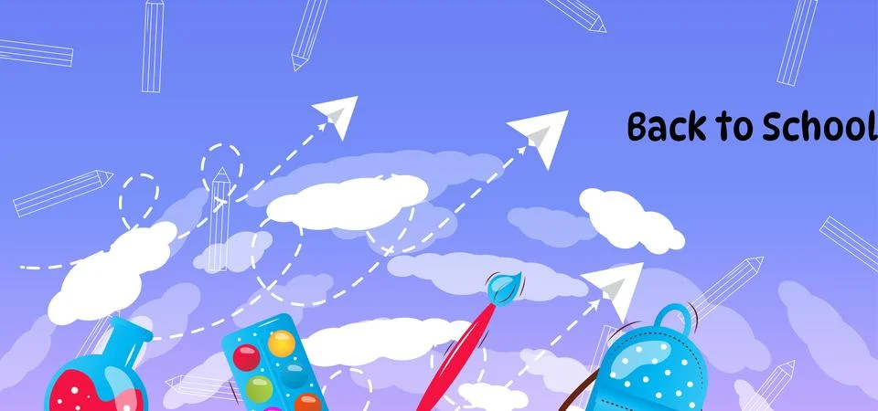 Back to School Background with Copy Space Stock Illustration