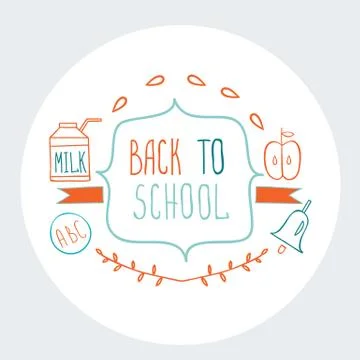 Back to School background Cute sketch style Stock Illustration