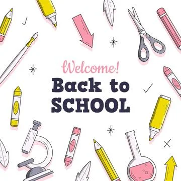 Back to school background design Stock Illustration