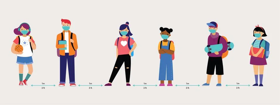 Back to school background, diversity concept for children - schoolboys and Illustrazione stock