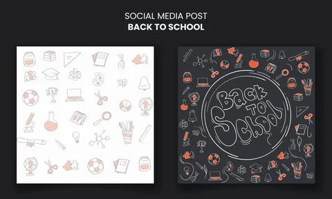 Back to school. Background with doodle art of school icons for back to scho.. Stock Illustration