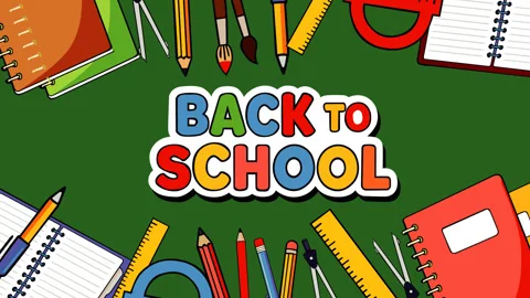 Back to School Background with Educational Supplies and Classroom Essentials Stock Footage 337517389