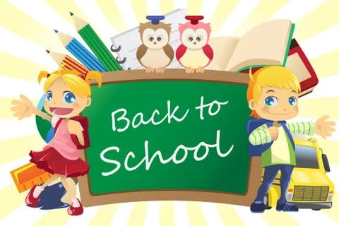 Back to school background Stock Illustration