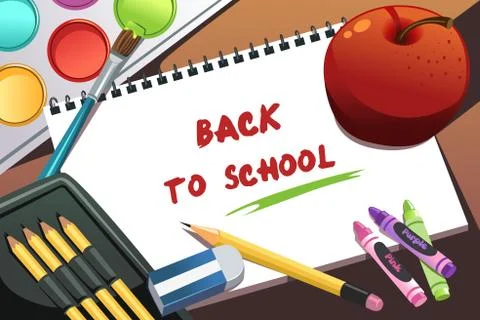 Back to school background Stock Illustration
