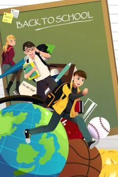 Back to school background Stock Illustration
