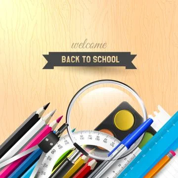 Back to school background Stock Illustration
