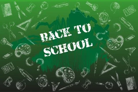Back to school background Stock Illustration