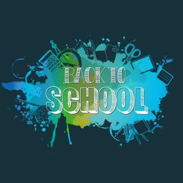 Back to school background Stock Illustration