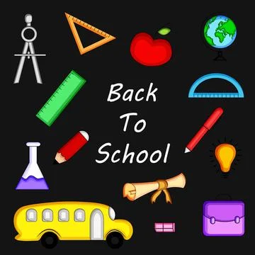 Back to school background Stock Illustration