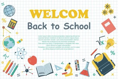 Back to school background Stock Illustration