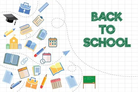 Back to school background Stock Illustration
