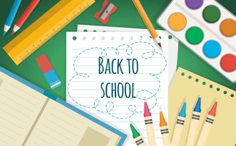 Back to school background illustration in flat style, education, learning Illustration