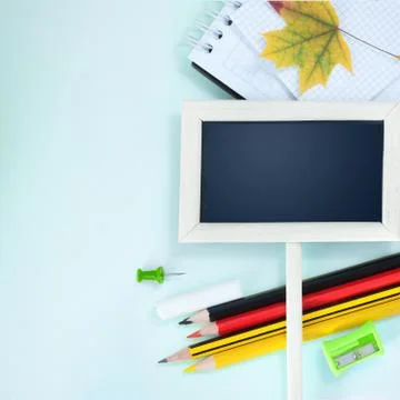 Back to School Background with Office Tools Stock Photos