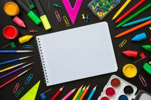 Back to school background ore creativity concept Stock Photos