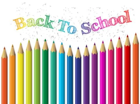Back to school background with pencils and text Stock Illustration