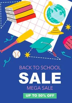 Back to school background, school and college education concept illustration. Stock Illustration
