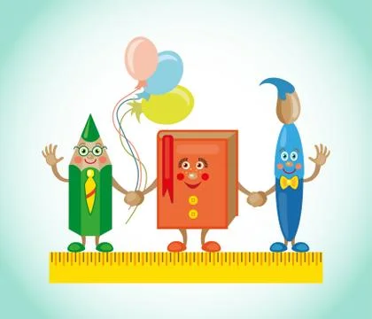 Back to school background with school supplies set Stock Illustration