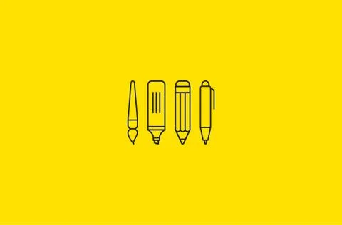 Back to school background with school supplies set, vector illustration. Stock Illustration